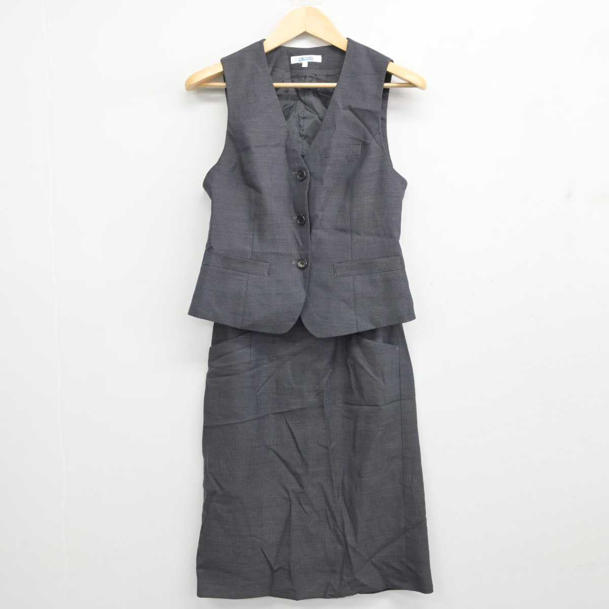 【中古】 事務服 女子制服 2点 (ベスト・スカート) sf053699