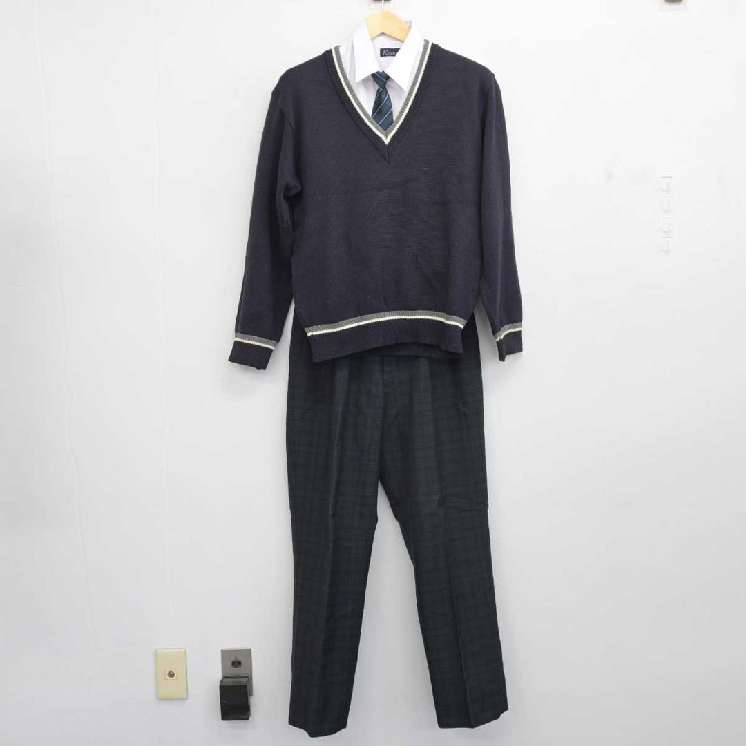 【中古】石川県 小松明峰高等学校 男子制服 5点 (ブレザー・ニット・シャツ・ズボン) sf053712 | 中古制服通販パレイド