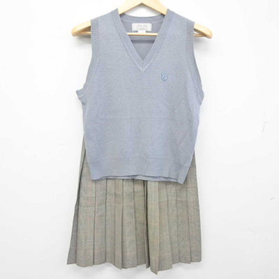 【中古】福岡県 西南学院高等学校 女子制服 2点 (ニットベスト・スカート) sf053737