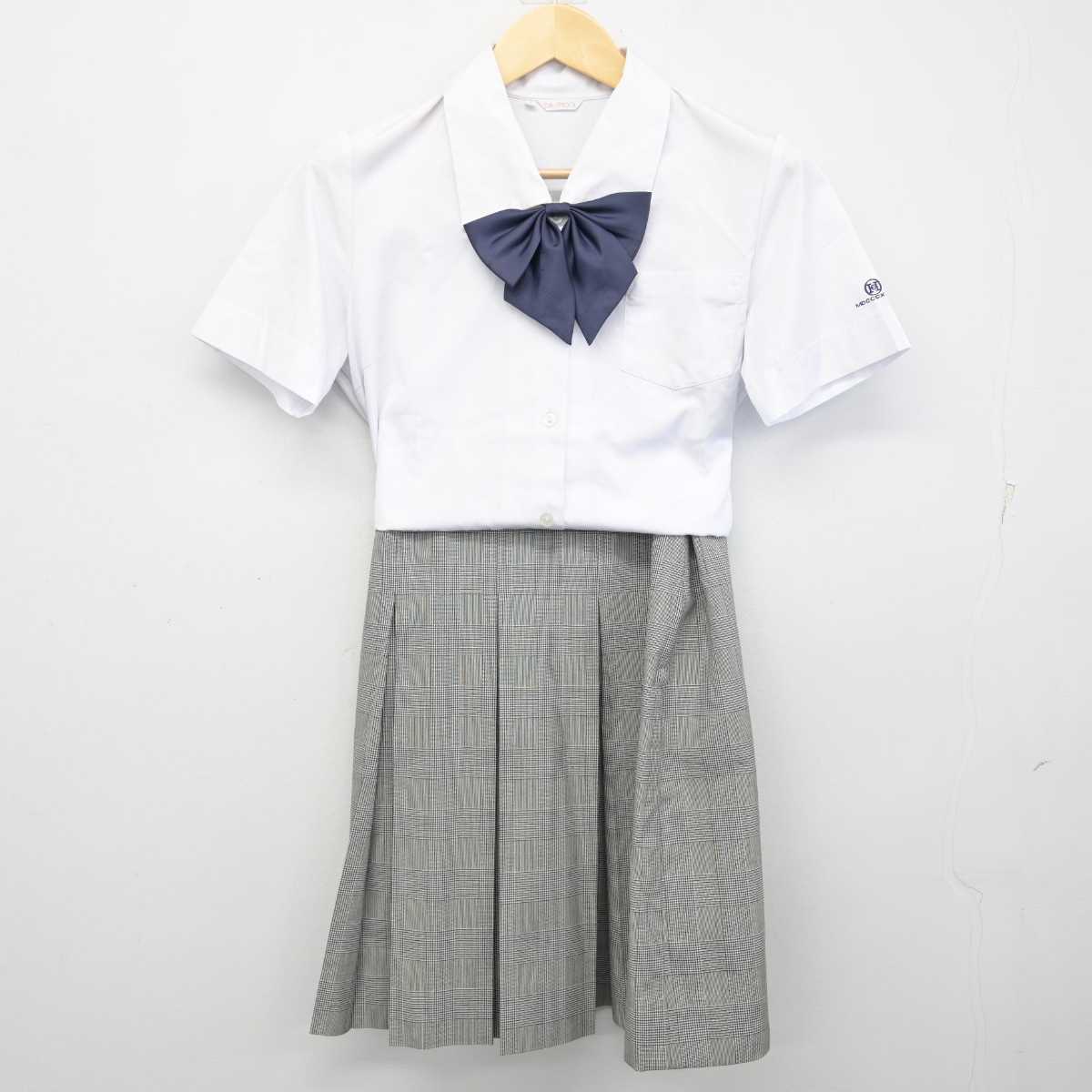 【中古】岡山県 岡山東商業高等学校 女子制服 4点 (シャツ・スカート) sf053744