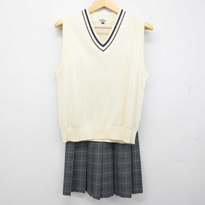 【中古】福岡県 青豊高等学校 女子制服 4点 (ブレザー・ニットベスト・スカート) sf053745