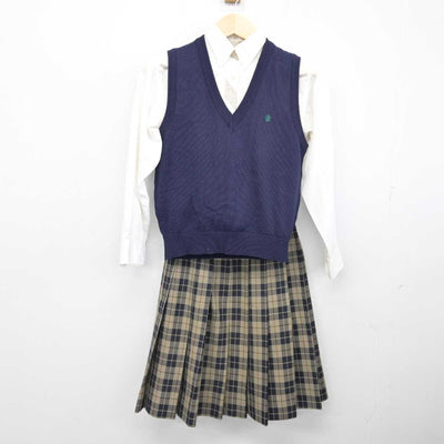 【中古】大阪府 大阪市立西高等学校 女子制服 5点 (ブレザー・シャツ・ニットベスト・スカート) sf053774