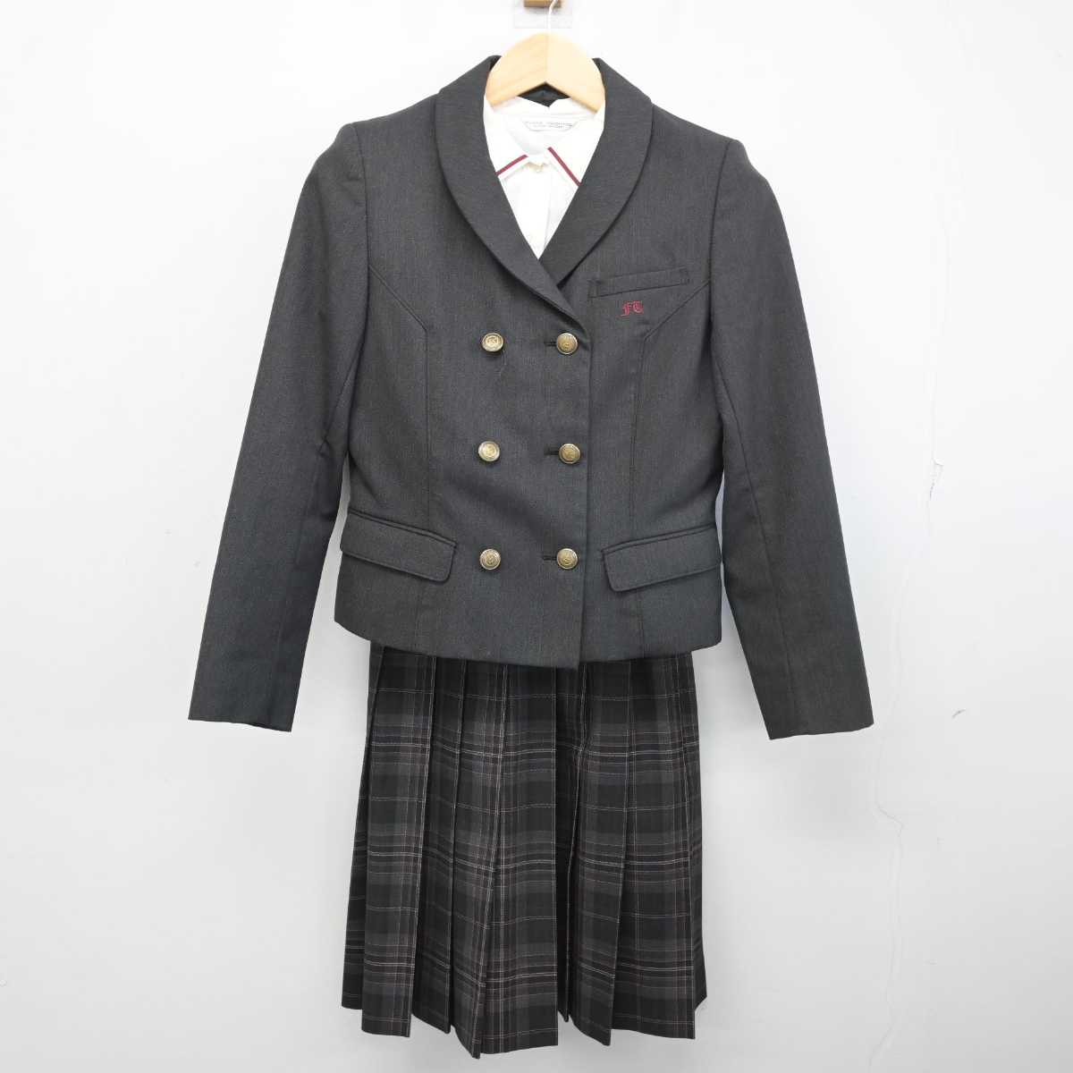 【中古】福島県 福島東稜高等学校/旧制服 女子制服 3点 (ブレザー・シャツ・スカート) sf053785