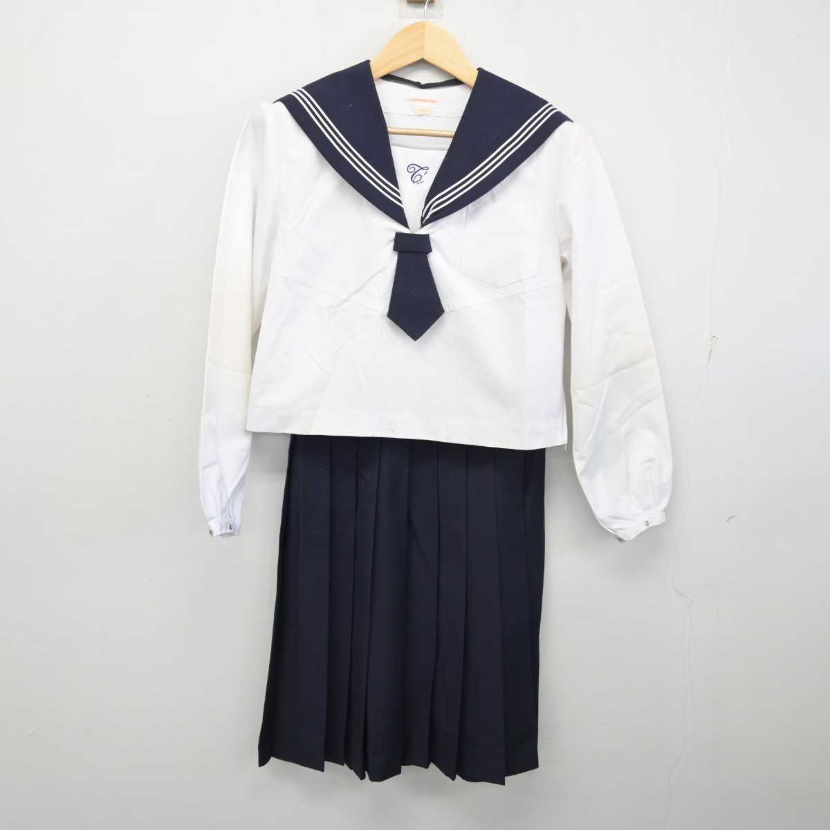 【中古】宮城県 富沢中学校 女子制服 3点 (セーラー服・スカート) sf053797