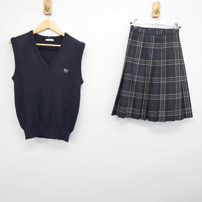 【中古】岐阜県 ぎふ国際高等学校 女子制服 2点 (ニットベスト・スカート) sf053811