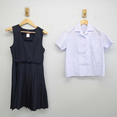 【中古】愛知県 椙山女学園高等学校 女子制服 2点 (シャツ・ジャンパースカート) sf053822