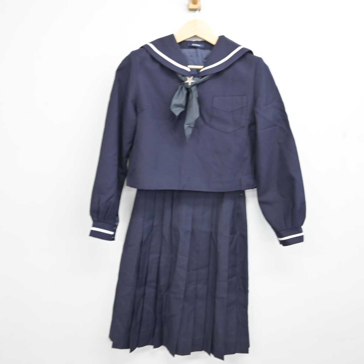 【中古】北海道 北星学園女子中学高等学校 女子制服 4点 (セーラー服・スカート) sf053831