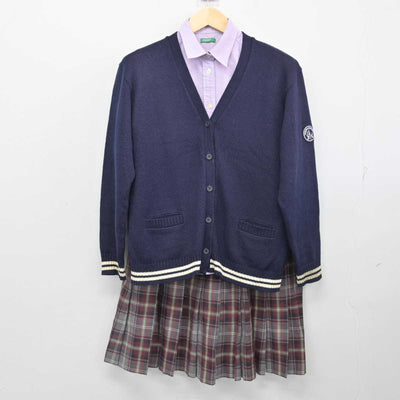 【中古】千葉県 植草学園大学附属高等学校 女子制服 3点 (ニット・シャツ・スカート) sf053873