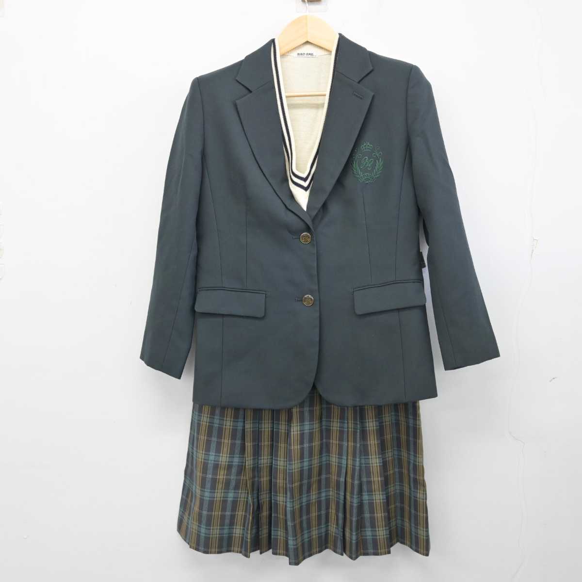 【中古】静岡県 富士宮北高等学校 女子制服 3点 (ブレザー・ニット・スカート) sf053894