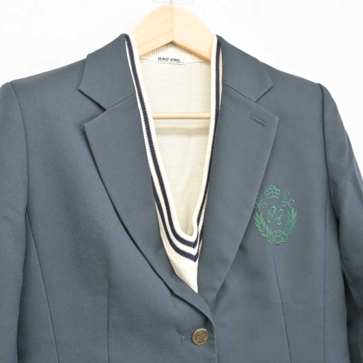 【中古】静岡県 富士宮北高等学校 女子制服 3点 (ブレザー・ニット・スカート) sf053894