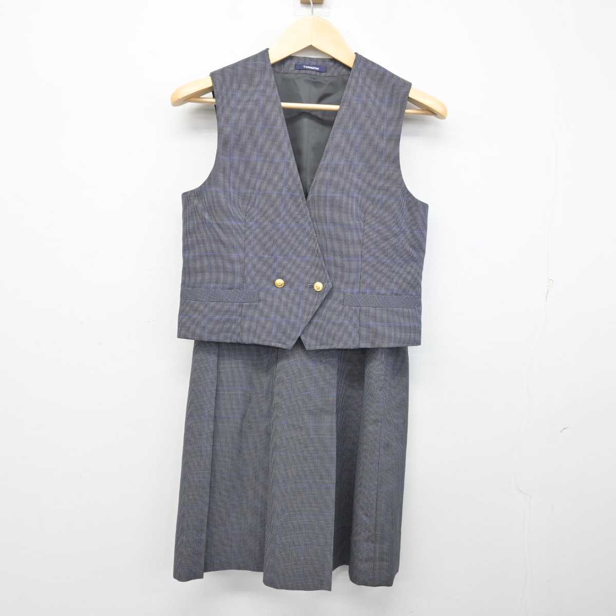 【中古】神奈川県 本牧中学校 女子制服 2点 (ベスト・スカート) sf053922