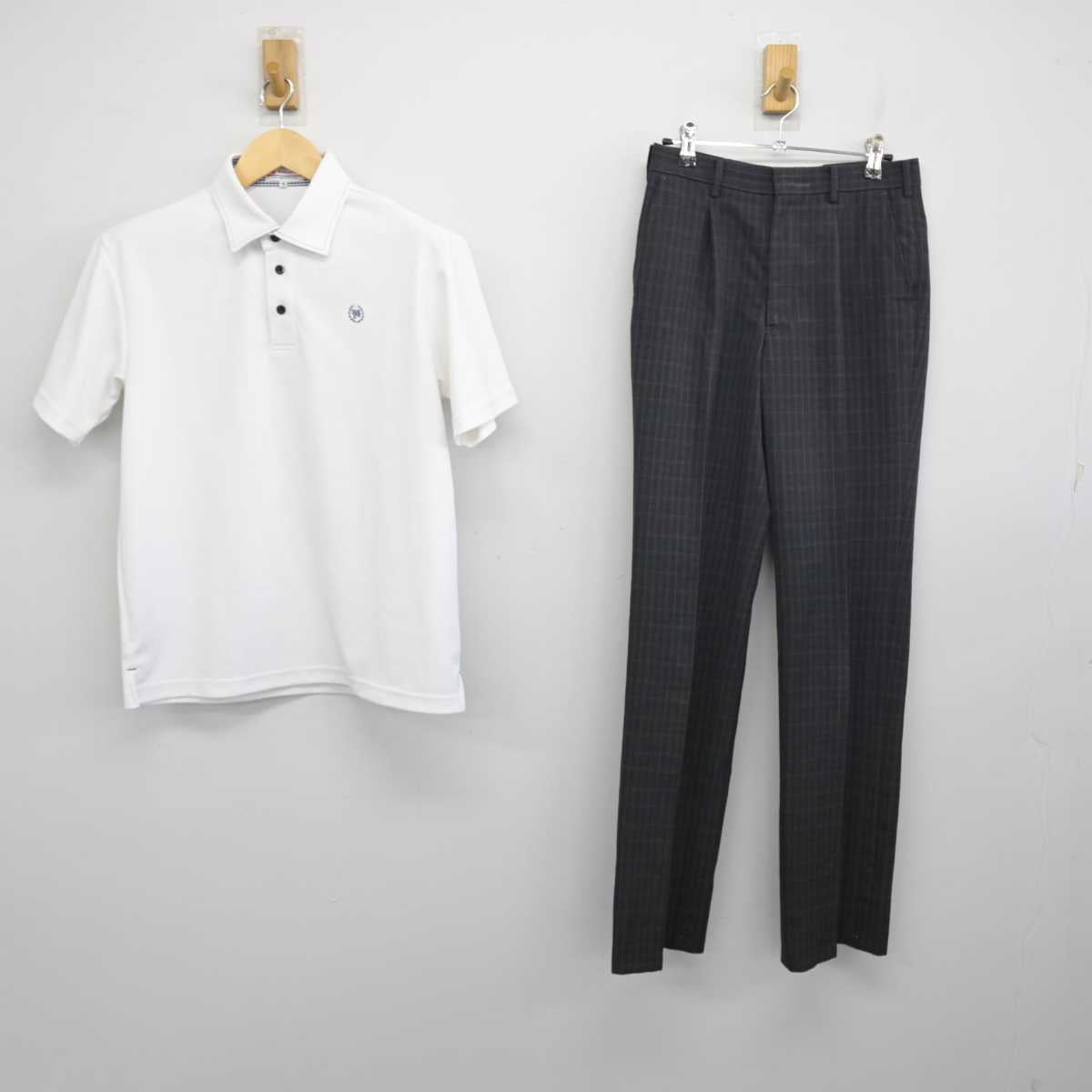 【中古】愛知県 山本学園情報文化専門学校 男子制服 2点 (シャツ・ズボン) sf053946