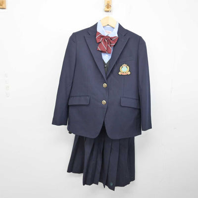 【中古】大阪府 大阪学芸高等学校 女子制服 5点 (ブレザー・ニット・シャツ・スカート) sf053953