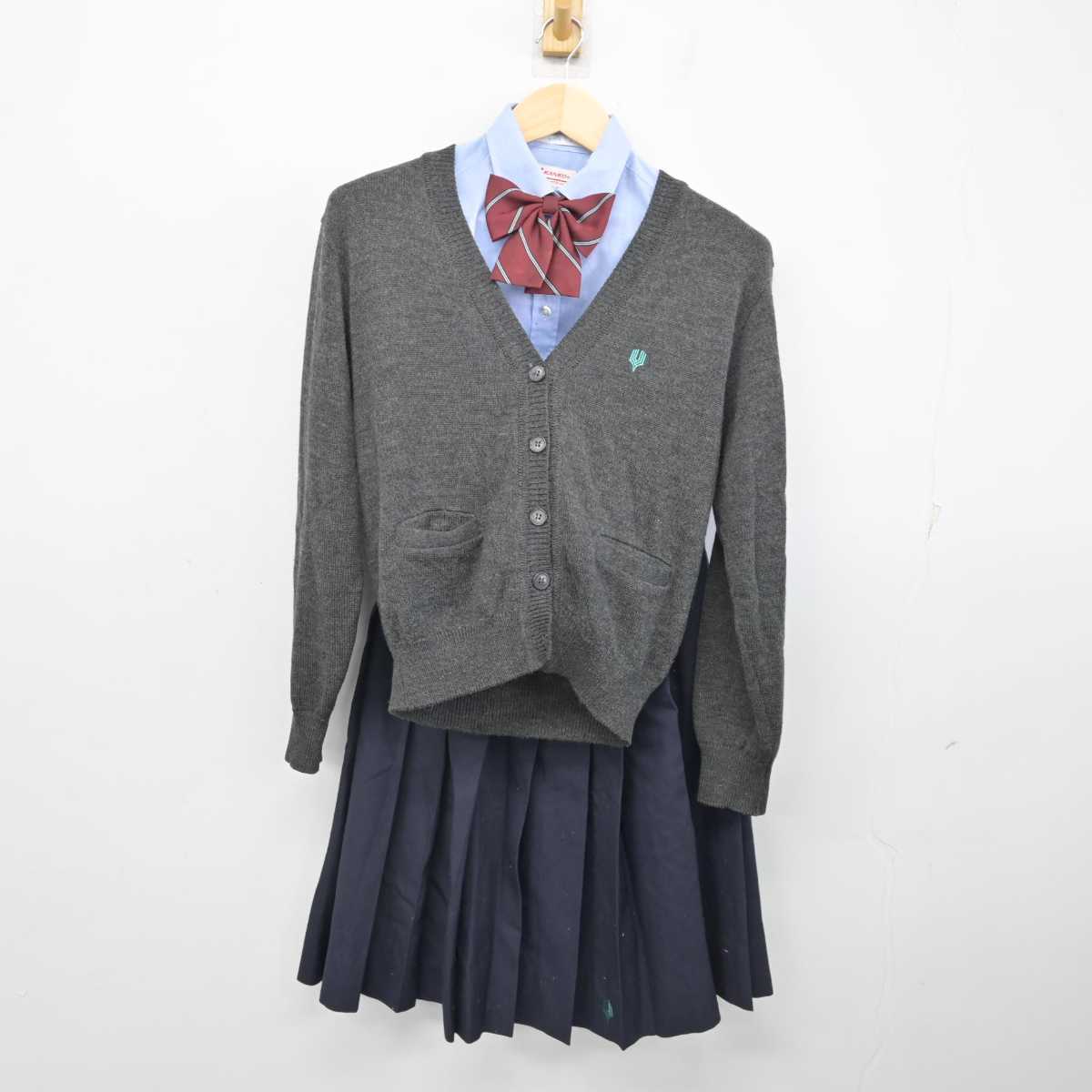 【中古】大阪府 大阪学芸高等学校 女子制服 5点 (ブレザー・ニット・シャツ・スカート) sf053953