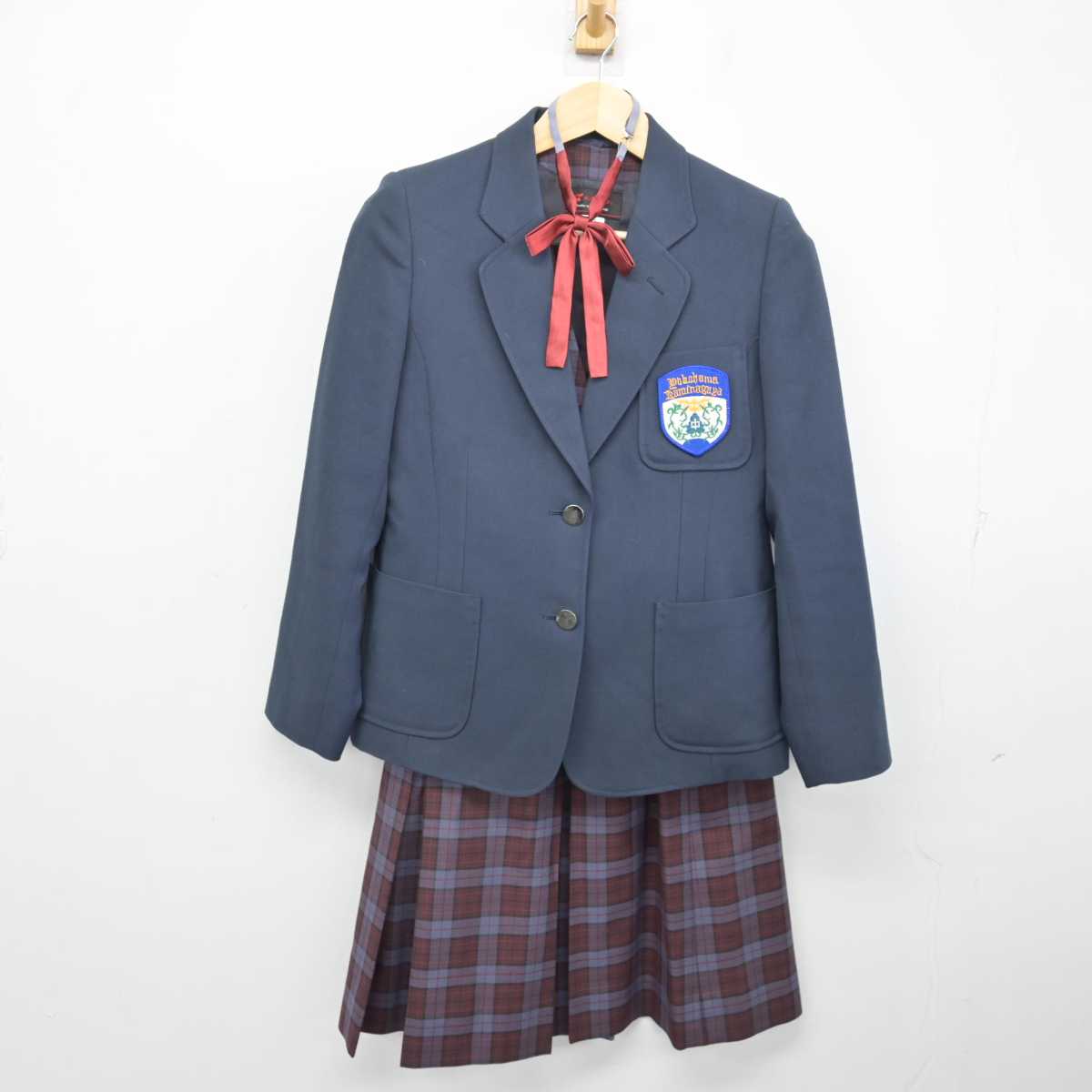 【中古】神奈川県 上永谷中学校 女子制服 4点 (ブレザー・ベスト・スカート) sf053958