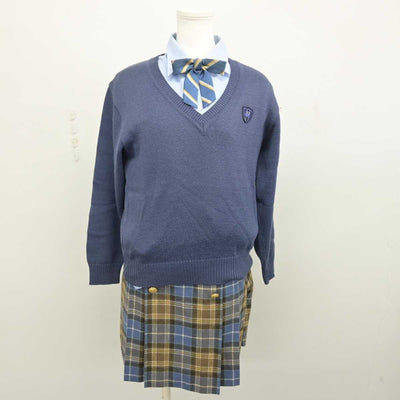 【中古】東京都 品川女子学院中等部 女子制服 4点 (ニット・シャツ・スカート) sf053969