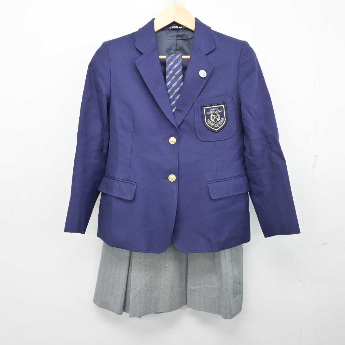 【中古】東京都 国際高等学校 女子制服 5点 (ブレザー・スカート) sf053989