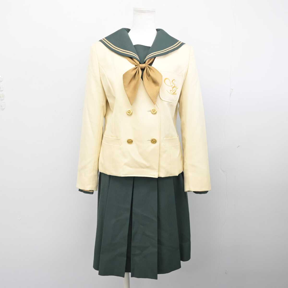 【中古】福島県 須賀川桐陽高等学校 女子制服 4点 (ブレザー・セーラー服・スカート) sf053994