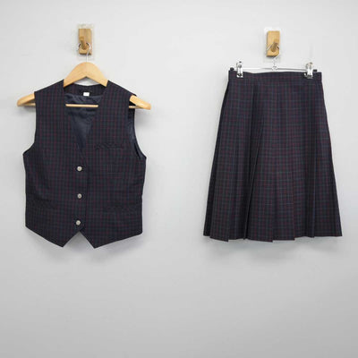 【中古】高知県 山田高等学校 女子制服 2点 (ベスト・スカート) sf053998