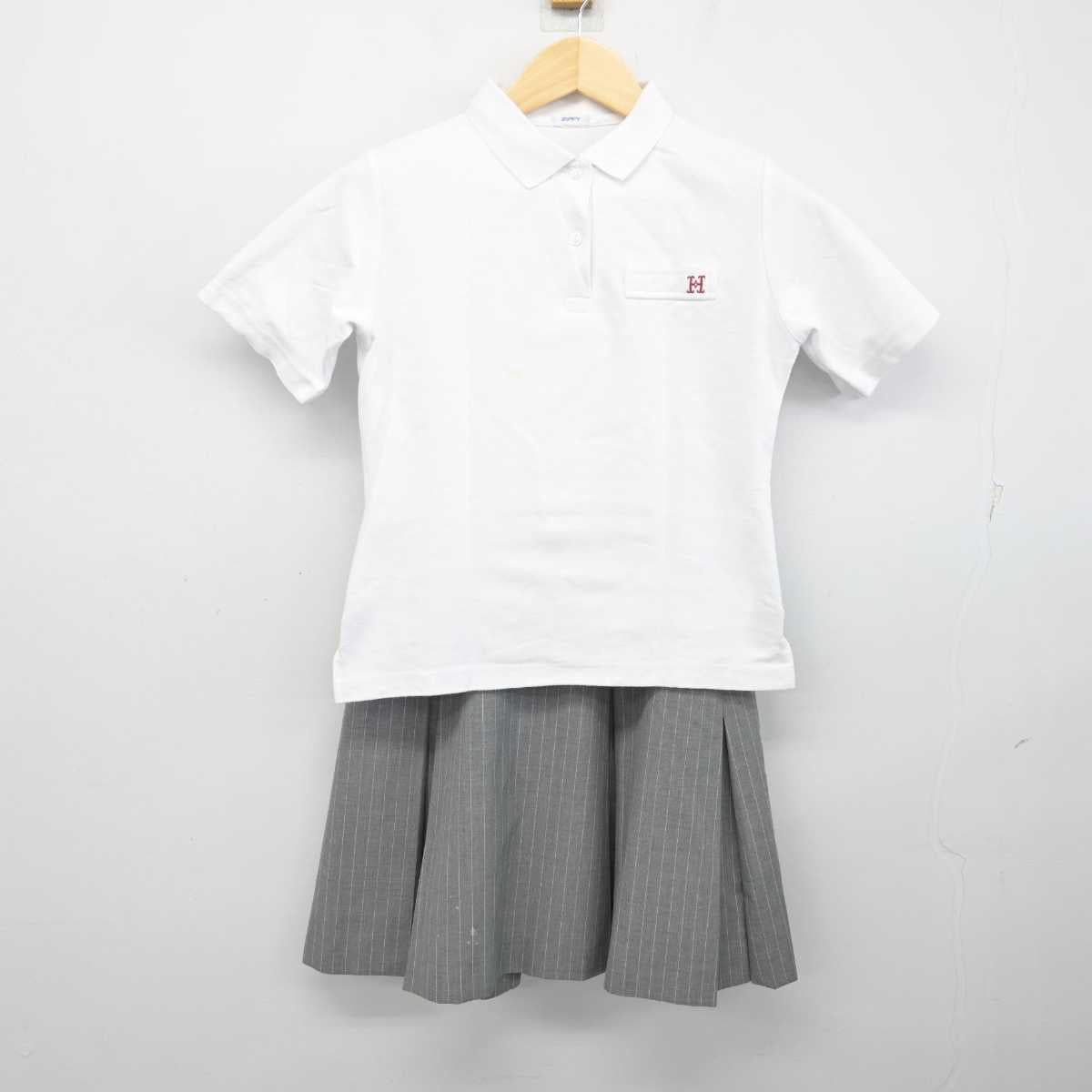 【中古】兵庫県 姫路女学院高等学校 女子制服 3点 (シャツ・スカート) sf054010