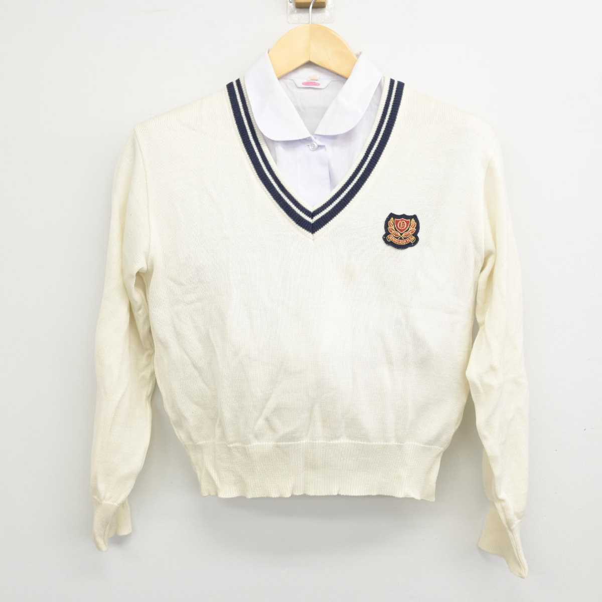 【中古】秋田県 大曲高等学校 女子制服 2点 (ニット・シャツ) sf054043