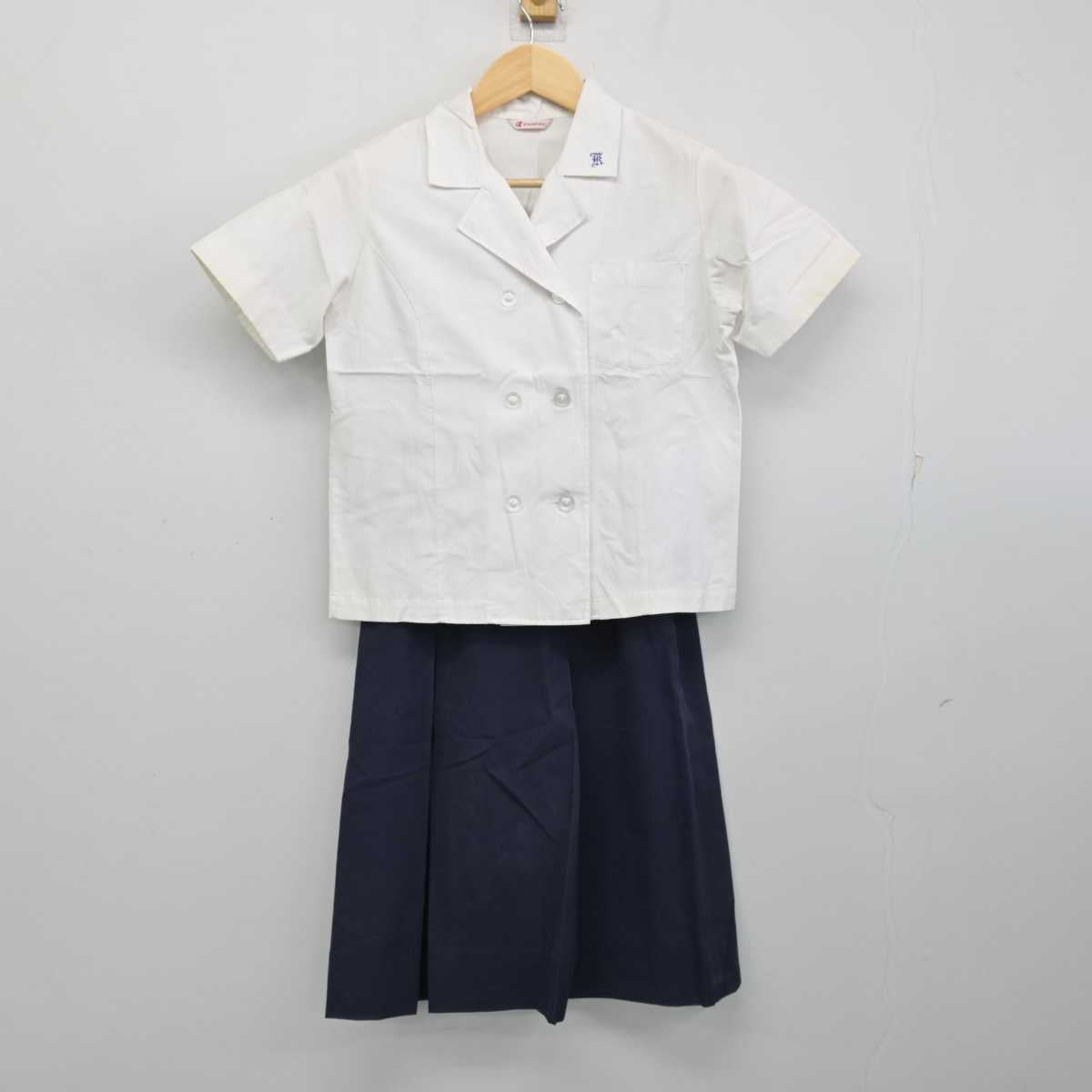 【中古】福岡県 北九州高等学校 女子制服 2点 (シャツ・スカート) sf054073