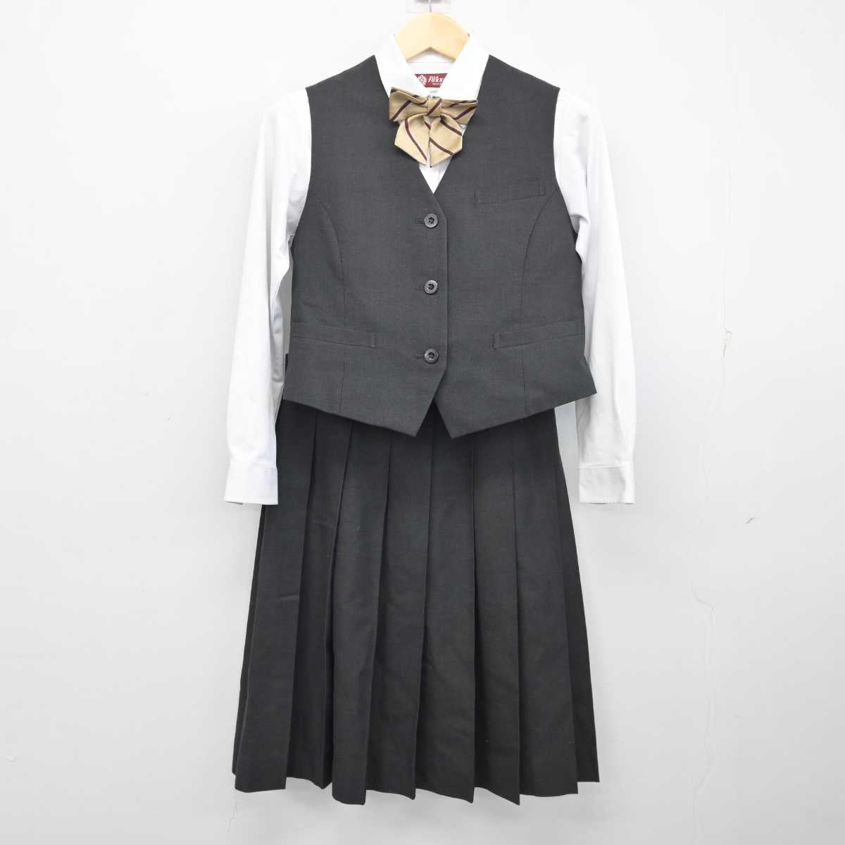 【中古】福岡県 福岡工業高等学校 女子制服 6点 (ブレザー・ベスト・シャツ・スカート) sf054084