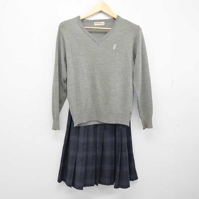 【中古】京都府 京都西山高等学校 女子制服 5点 (ブレザー・ニット・スカート) sf054086