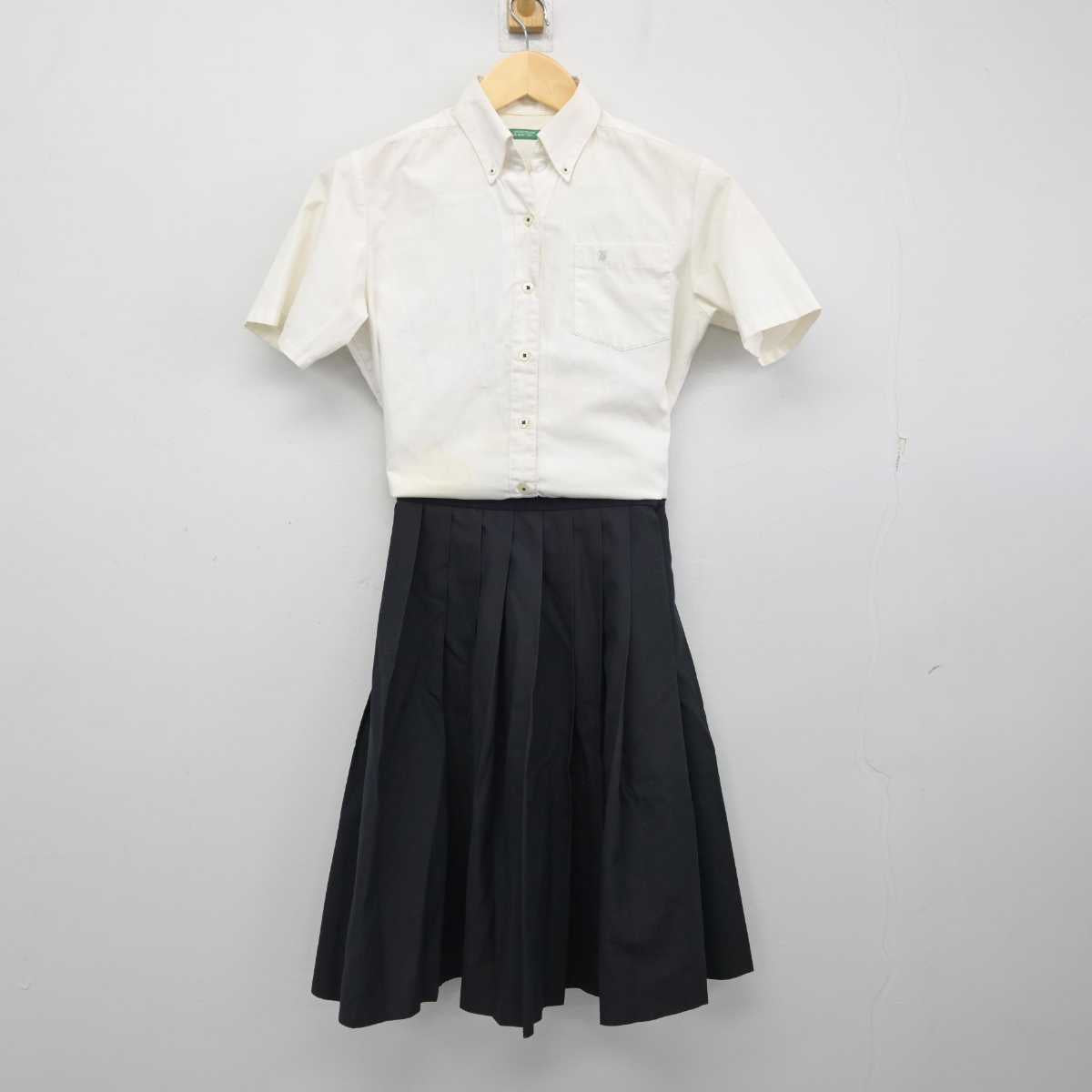 【中古】京都府 京都文教中学校・高等学校 女子制服 2点 (シャツ・スカート) sf054101