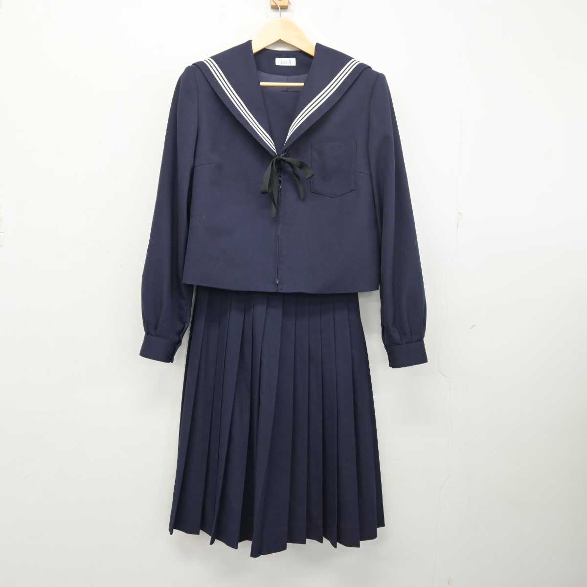 【中古】愛知県 萩原中学校 女子制服 3点 (セーラー服・スカート) sf054111