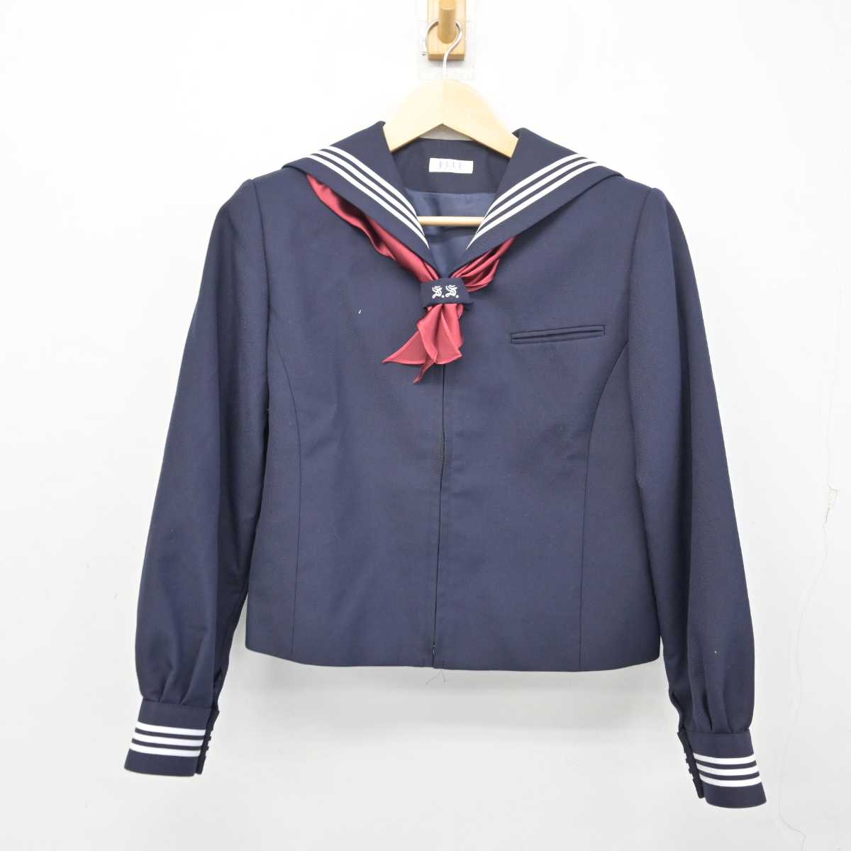 【中古】東京都 昭和女子大学附属昭和中学校 女子制服 3点 (セーラー服・スカート) sf054120