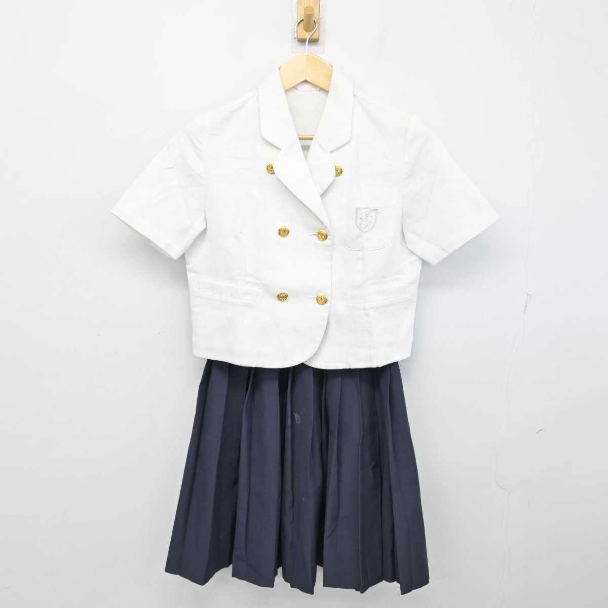 【中古】愛知県 椙山女学園高等学校 女子制服 2点 (シャツ・スカート) sf054129