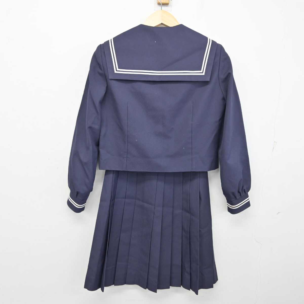 中古】静岡県 清水第七中学校 女子制服 4点 (セーラー服・スカート 