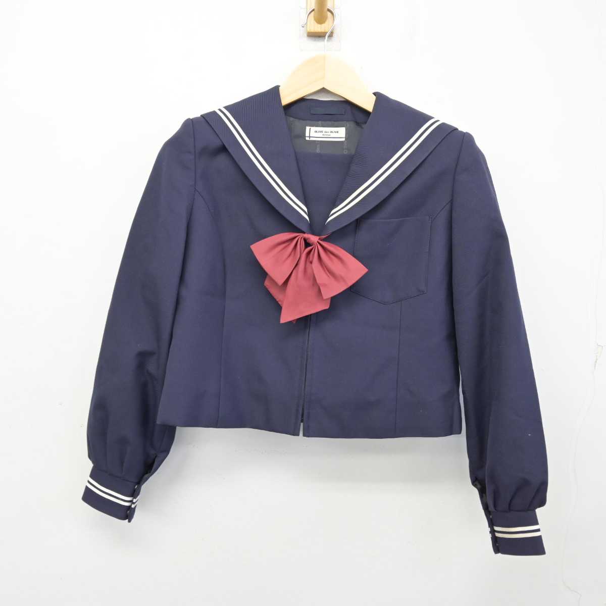 【中古】静岡県 清水第七中学校 女子制服 4点 (セーラー服・スカート・スカート) sf054135