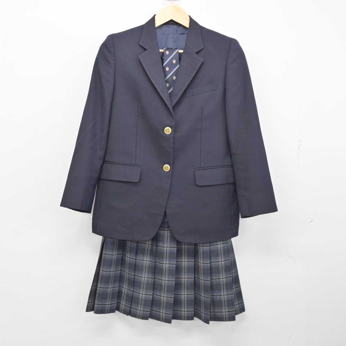 【中古】神奈川県 麻布大学附属高等学校 女子制服 4点 (ブレザー・ニット・スカート) sf054169