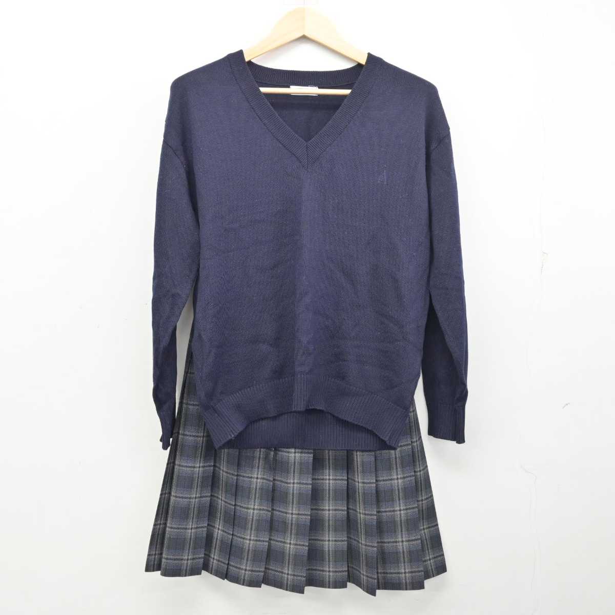 【中古】神奈川県 麻布大学附属高等学校 女子制服 4点 (ブレザー・ニット・スカート) sf054169