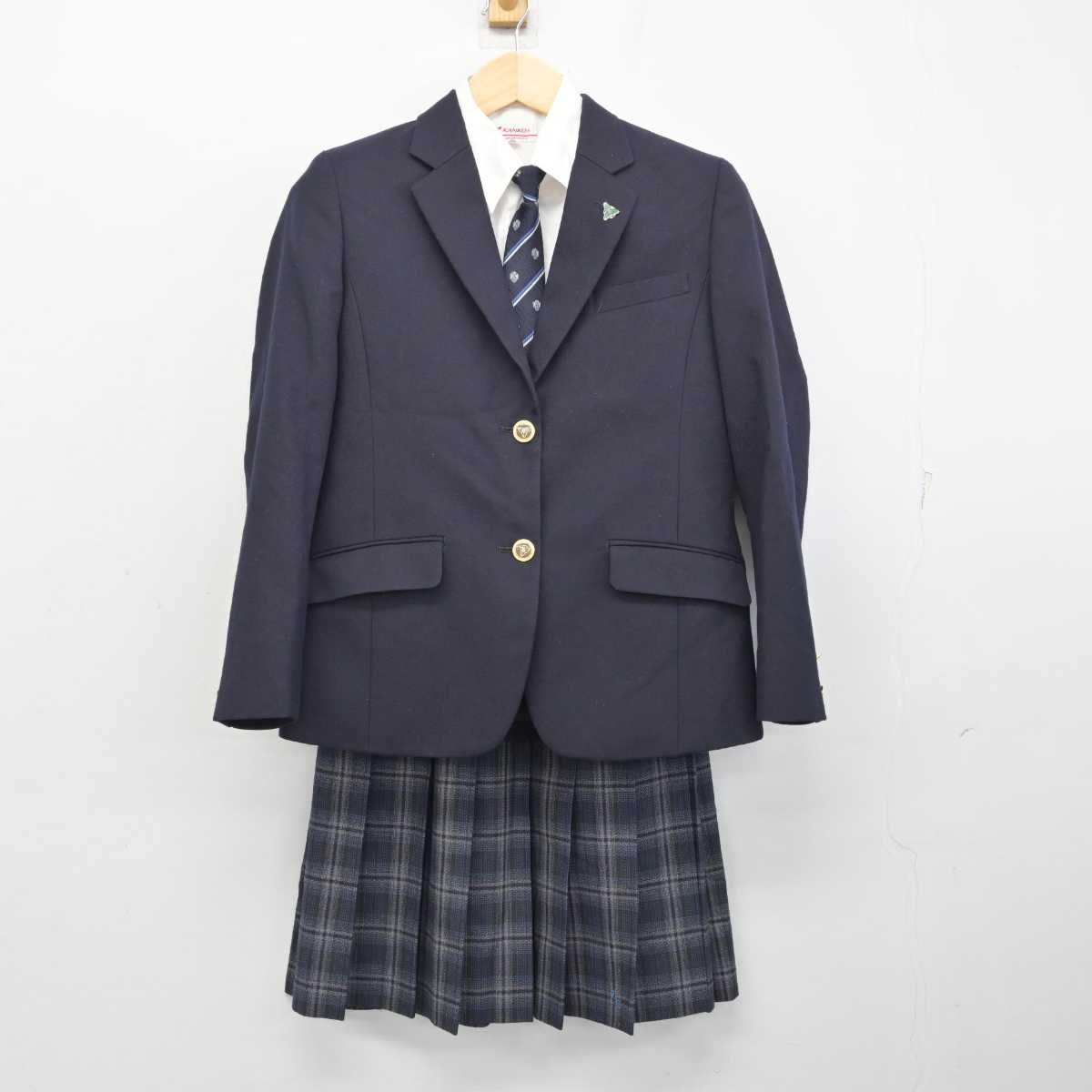 【中古】神奈川県 麻布大学附属高等学校 女子制服 6点 (ブレザー・シャツ・スカート) sf054175