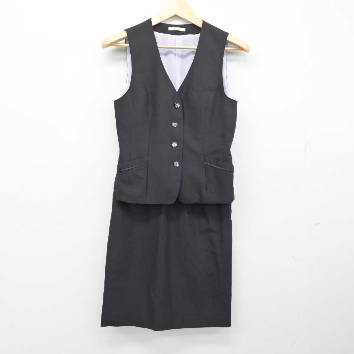 【中古】 事務服 女子制服 3点 (ジャケット・ベスト・スカート) sf054182