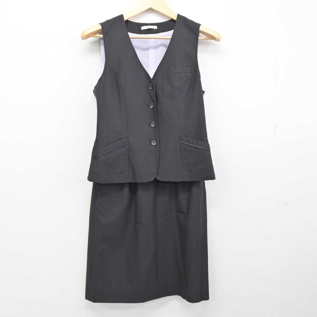 【中古】 事務服 女子制服 3点 (ジャケット・ベスト・スカート) sf054184