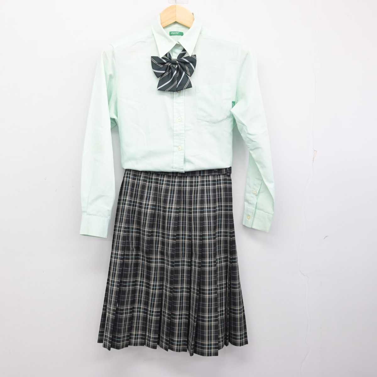 【中古】千葉県 植草学園大学附属高等学校 女子制服 3点 (シャツ・スカート) sf054203