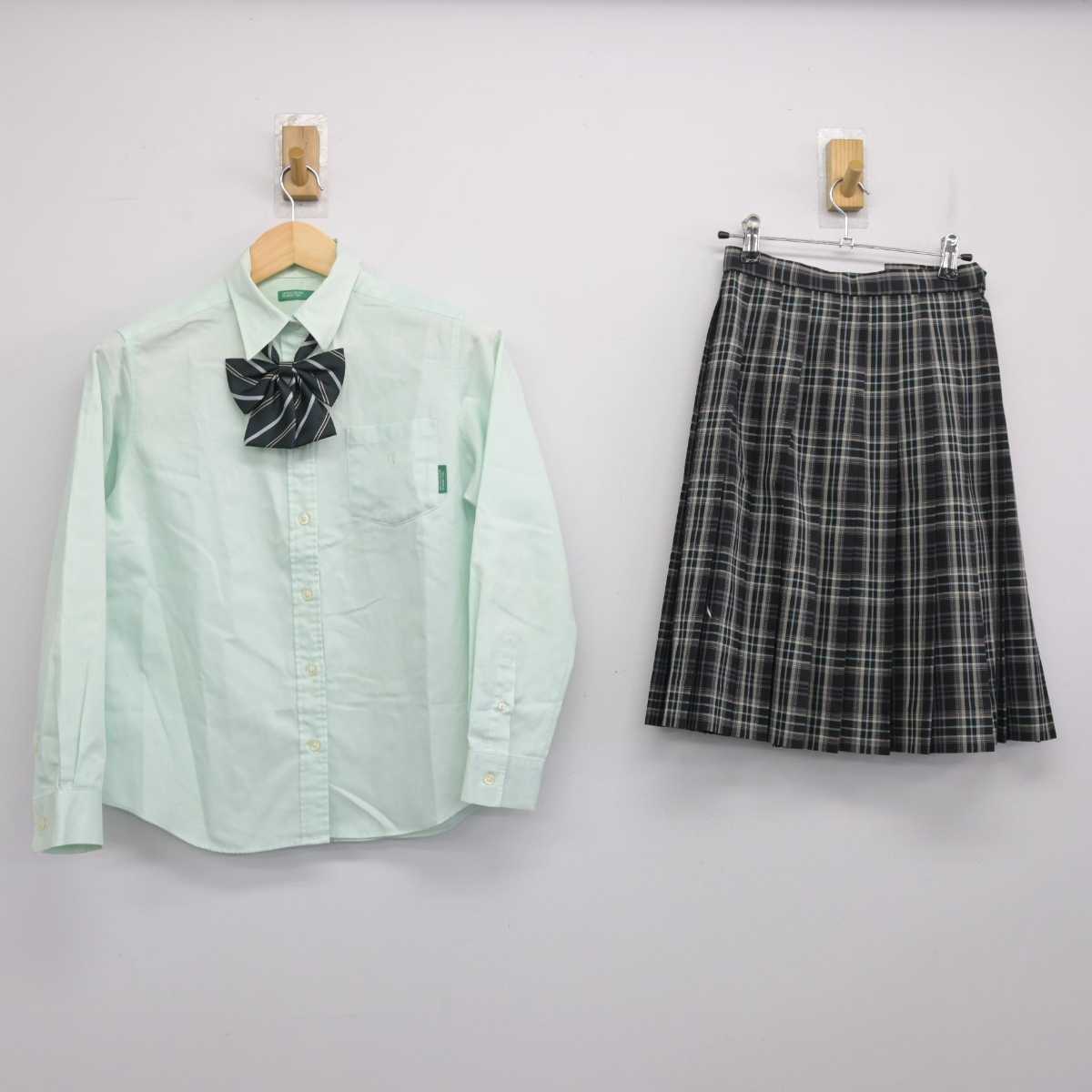 【中古】千葉県 植草学園大学附属高等学校 女子制服 3点 (シャツ・スカート) sf054203