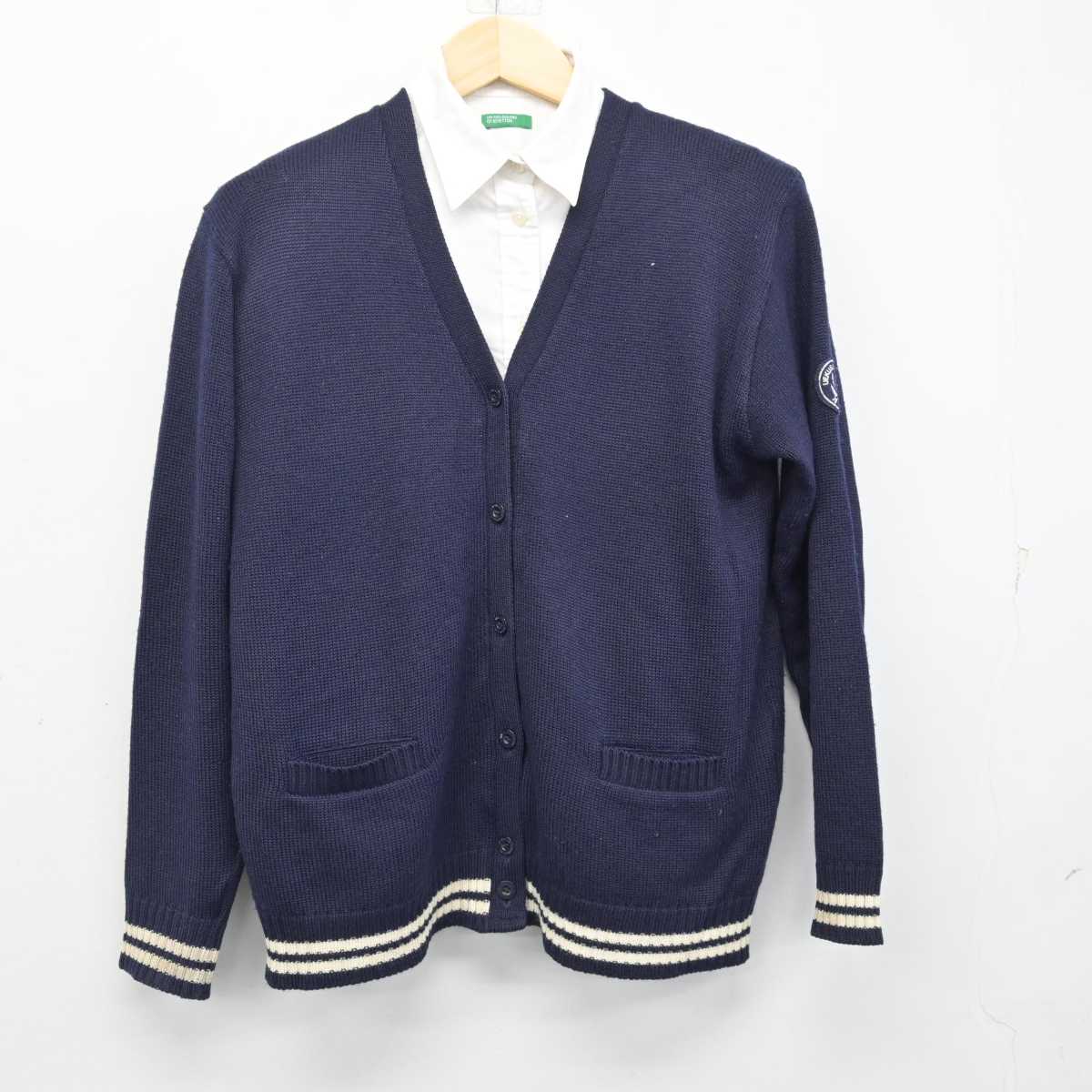 【中古】千葉県 植草学園大学附属高等学校 女子制服 2点 (ニット・シャツ) sf054205