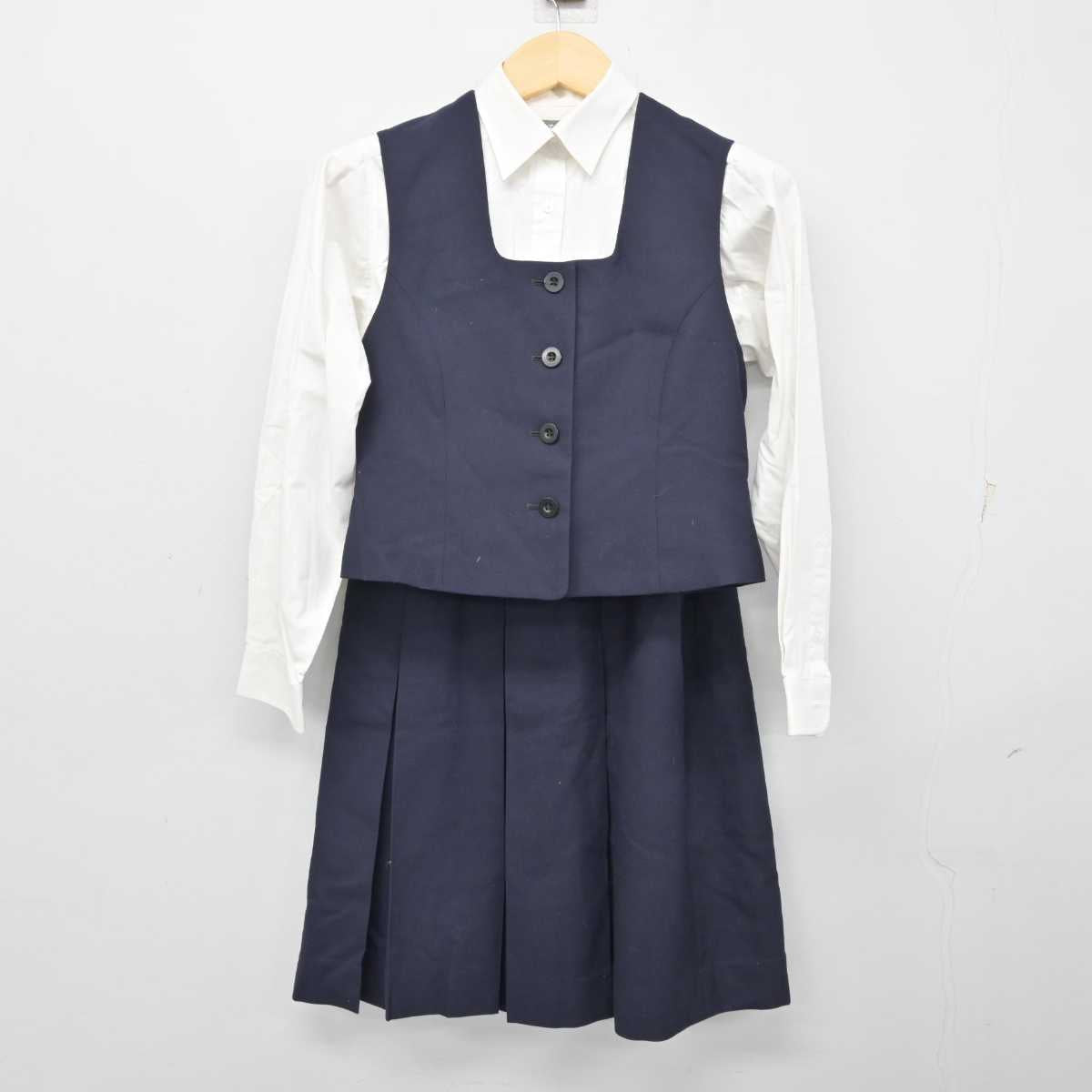 【中古】福岡県 城南高等学校 女子制服 4点 (ブレザー・ベスト・シャツ・スカート) sf054221