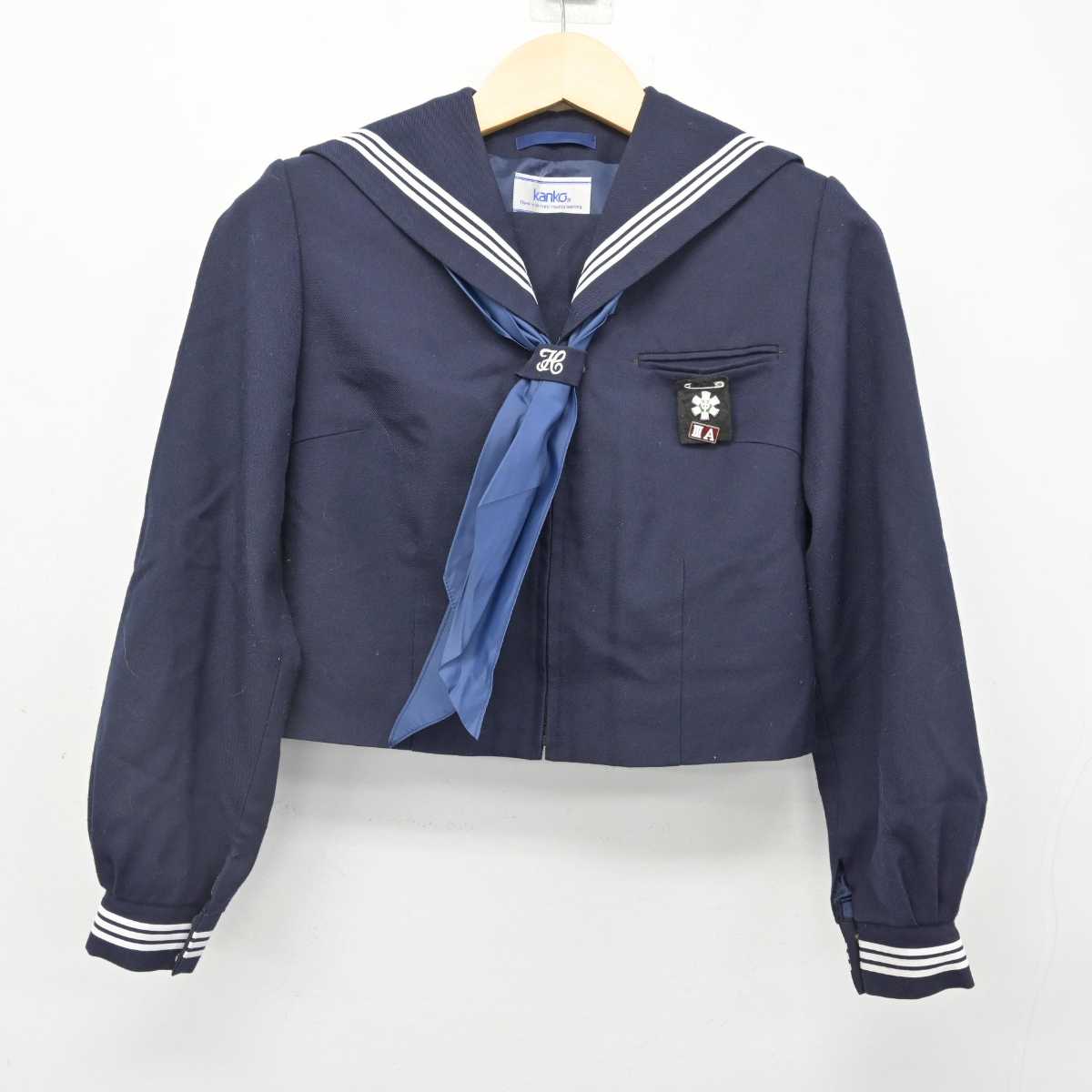 中古】東京都 向原中学校 女子制服 5点 (セーラー服・ジャンパー 