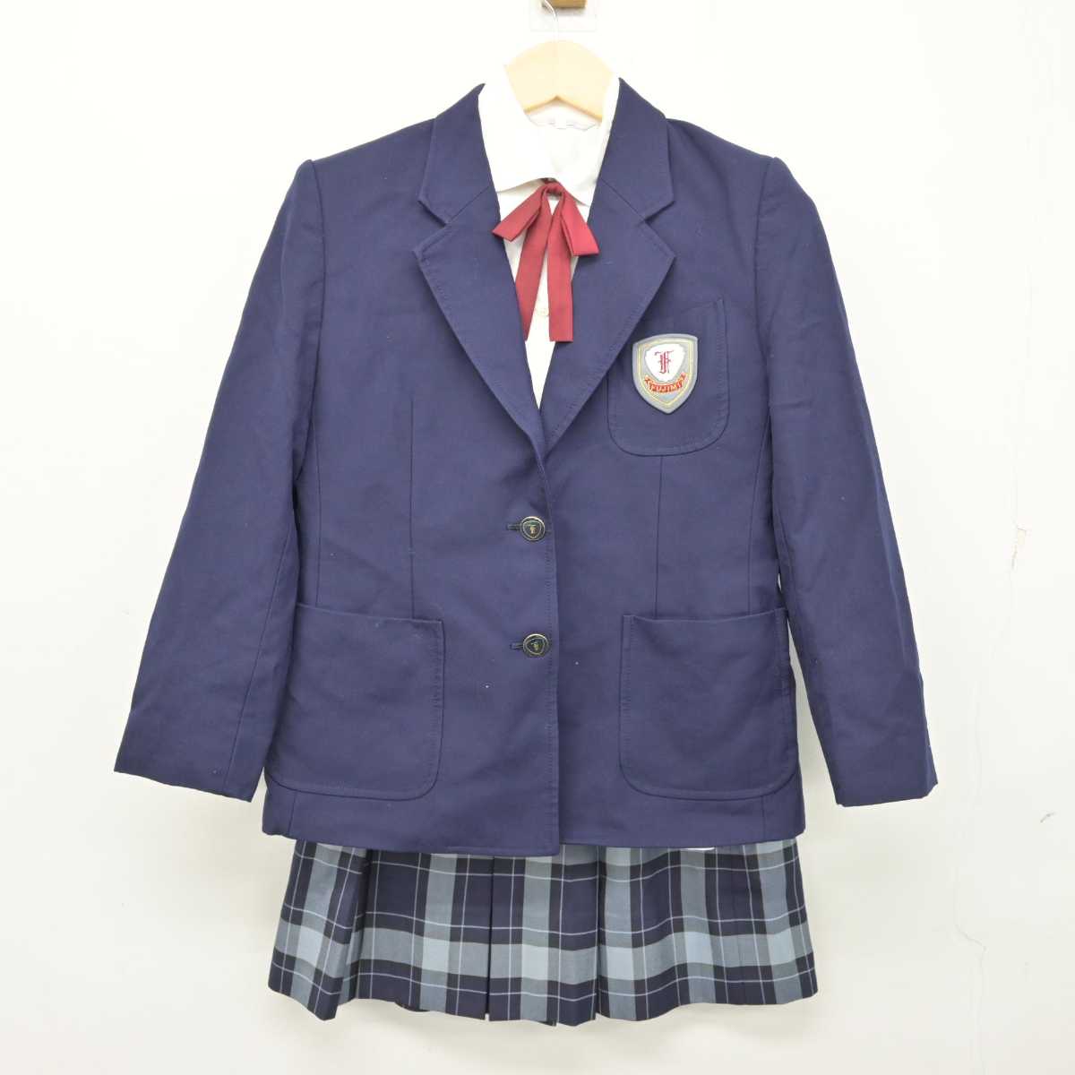 【中古】東京都 学校法人山崎学園富士見中学高等学校 女子制服 5点 (ブレザー・シャツ・スカート) sf054229