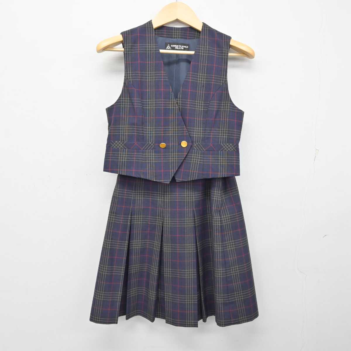 【中古】北海道 北陽中学校 女子制服 2点 (ベスト・スカート) sf054245