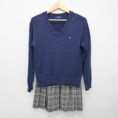 【中古】神奈川県 湘南学院高等学校 女子制服 5点 (ブレザー・ニット・スカート・その他アイテム) sf054246