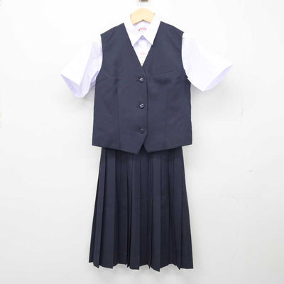 【中古】埼玉県 白幡中学校 女子制服 3点 (ベスト・シャツ・スカート) sf054258