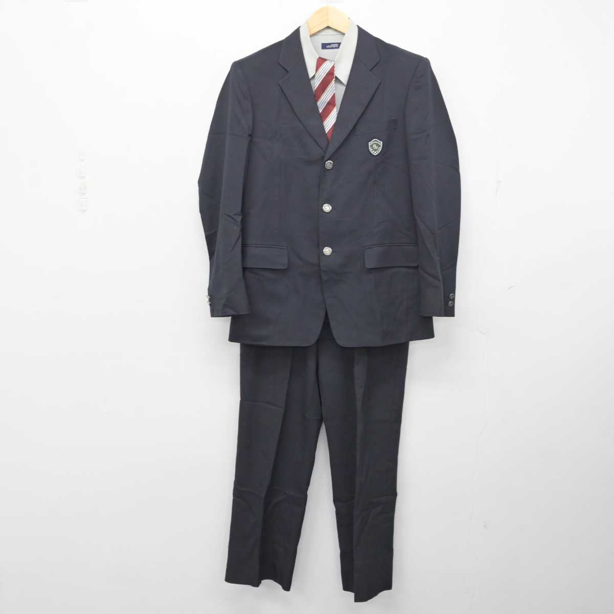 【中古】福島県 福島北高等学校 男子制服 4点 (ブレザー・シャツ・ズボン) sf054263