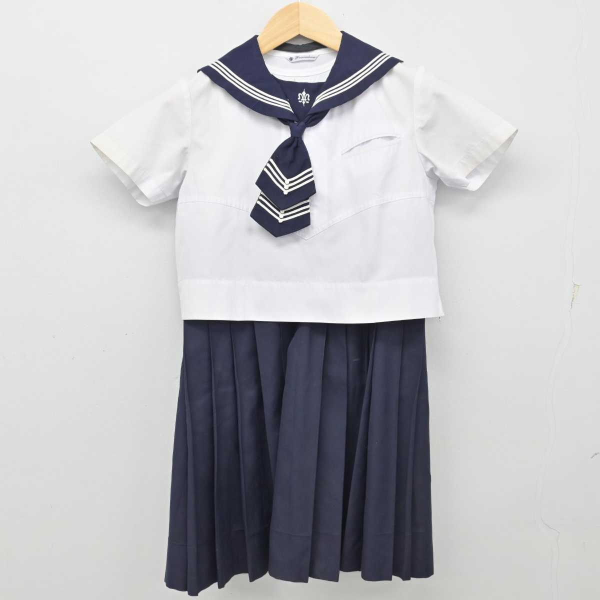 【中古】神奈川県 湘南白百合学園小学校 女子制服 3点 (セーラー服・スカート) sf054278